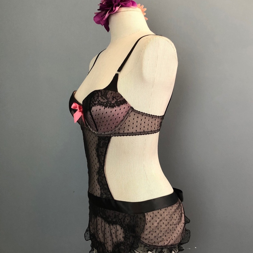 80s Backless Sheer Victoria's Secret Sexy Little Things / Polka Dot Li… - Picture 5 of 5